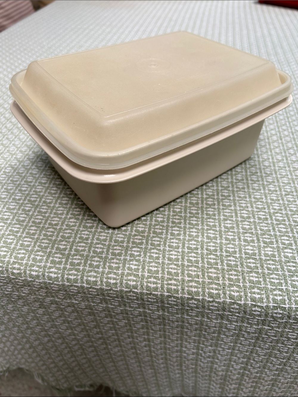 TUPPERWARE Beige ICE CREAM Storage Container w/Lid - Vintage